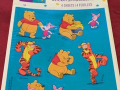 Winnie The Pooh Hallmark Expressions Vintage Disney 4 Sheet Stickers Made in USA
