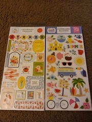 Crafts 13″ Chipboard Stickers Lot 5 Summer Theme Flowers Beach Water Sunshine