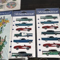 Stickopotamus Glitter Sticker Lot Binder Stickers Spring Cars Dogs Golf Cowboy