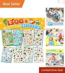 Delightful Animal Sticker Collection – 1300+ Safe, Non-Toxic, and Colorful Fun