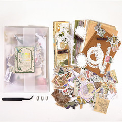 251PCS Vintage Scrapbook Supplies Pack, Scrapbooking Paper and Stickers Ephemera