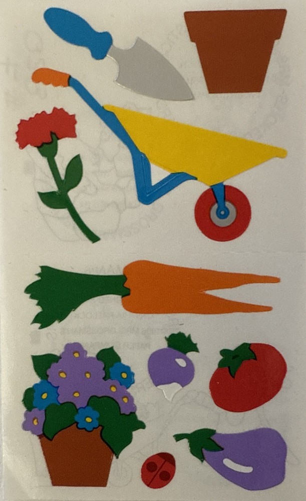 GARDENING TIME Stickers(10pc) Mrs.Grossman’s…Flowers…Wheelbarrow…Card Making…