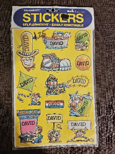 Vtg 1983 DAVID Celebrity Stickers Sealed Mark I Name Stickers S32-1