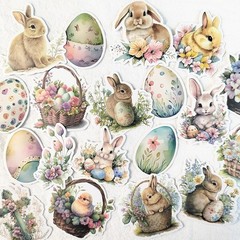 Easter Stickers Pack 100 pcs, Easter Eggs Bunny Rabbit Stickers for Kids Adul…