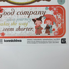 3 Basic Grey Konnichiwa Sticker Sheets Asian Kawaii Home Sweet Home Love Friend