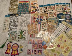 Vintage Sticker Lot Mostly New Huge Mixed Scrapbooking Craft Alphabet Kids NOS