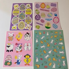 Vintage & Modern Easter Stickers Set Bunnies Chicks Lamb Hallmark AGC & More