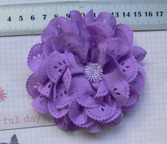 Scalloped Eyelet Lace Chiffon LAVENDER Flower – Fabric Centre 100mm FC NJC