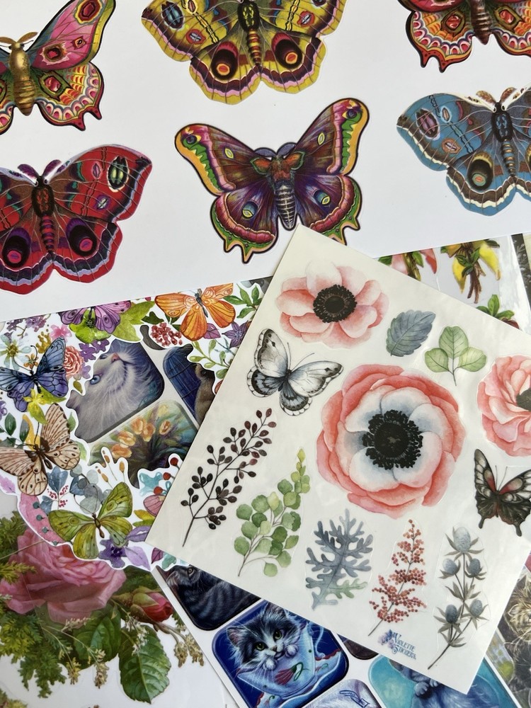 Violette Sticker Club 18 Sheets Pro Pack Sticker Sheets Butterflies Flowers