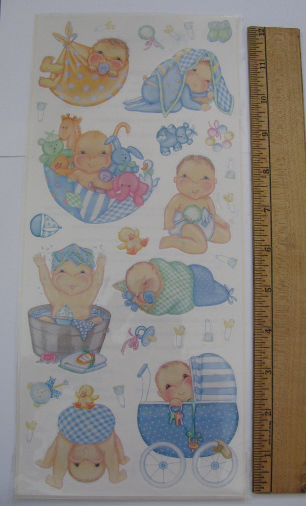 Tie Me To The Moon BABY BOY STICKERS Dimple Street Gang 1 Sheet NOS