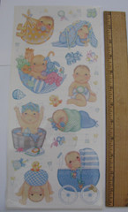 Tie Me To The Moon BABY BOY STICKERS Dimple Street Gang 1 Sheet NOS