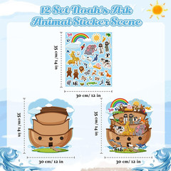 Easter Noah’S Ark Stickers – 12 Sets Self-Adhesive Vinyl Activity Pad