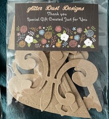 Lot of (2) Cardboard Accents by Glitter Dust Designs, mannequins, buttons,hearts