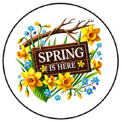 SPRING IS HERE DAFFODIL ENVELOPE SEALS LABELS STICKERS PARTY FAVORS