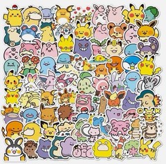 100 Pokemon Stickers Ditto Eyes Collection