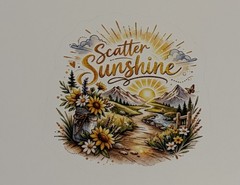 Scatter Sunshine Floral Nature Decorative Painted Paper Plaque Vertical