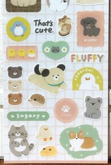 GAIA Dullness Animals Choice Sticker Bear Dog Koala Cat Rabbit Kid MADE IN JAPAN