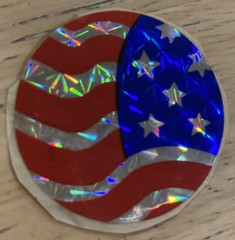 Vintage 1980’s 1.5” Prism Circle American Flag Sticker