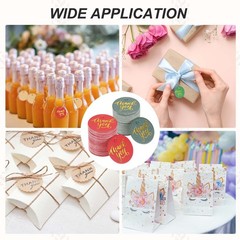 100 Pcs 1 Inch Thank You Gift Tags Round Paper Labels with String Brown