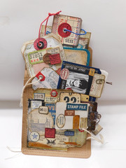 Junk Journal Add-Ons Handmade Tags Card Envelope File Clipboard Ephemera Set 2
