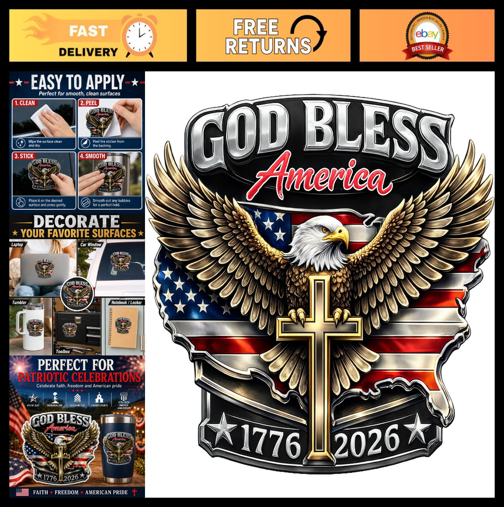 2pcs 250th Anniversary USA Stickers – Patriotic American Flag Decals for Cars, T