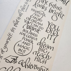 NEW Scrapbook SCHOOL GRADUATION Embellishments Stickers Rub-On Titles Ribbon