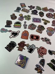 Neon light stickers lot of 40+ Music/rainbow/signs/rose/90s Pop Culture Q1