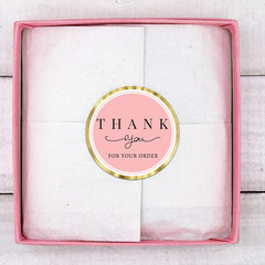 500 Thank You for Your Order Stickers, Chic Pink Thank You Stickers for Small Bu