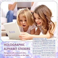 1944 Pcs 24 Sheets Glitter Letters Stickers Holographic Number Stickers Blue