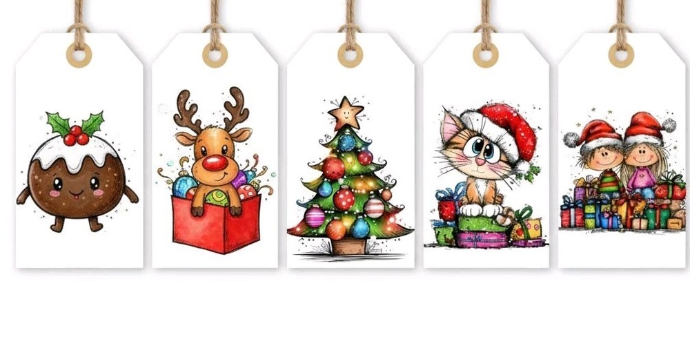 Set Christmas Tags Junk Journal