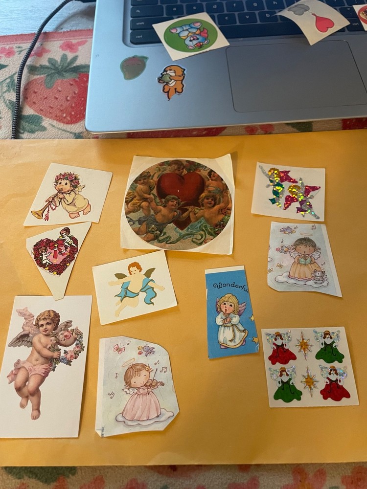 Vintage 10 Angel Stickers
