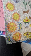 Vintage Stickers Southwestern Chili Peppers Cactus Dessert Sun Moon 1 Sheet