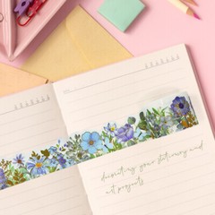 Wrapables Landscape Floral Metallic Gold Foil Washi Tape, 30mm x 3M