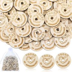 120 PCS Token Appreciation Coins Bulk Wooden Kindness Thank You Hollow Love