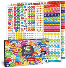 Teacher Reward Stickers – 1380 Pcs, 22 Sheets of Premium Reward Stickers, Colorf