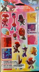 34 Trolls World Tour Puff Stickers- 2 Sheets- American Greetings- New