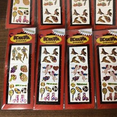 Lot of 12 Vintage KeeVa Gold Embossed Scrapbooking Stickers Shimmer Sealed Pack