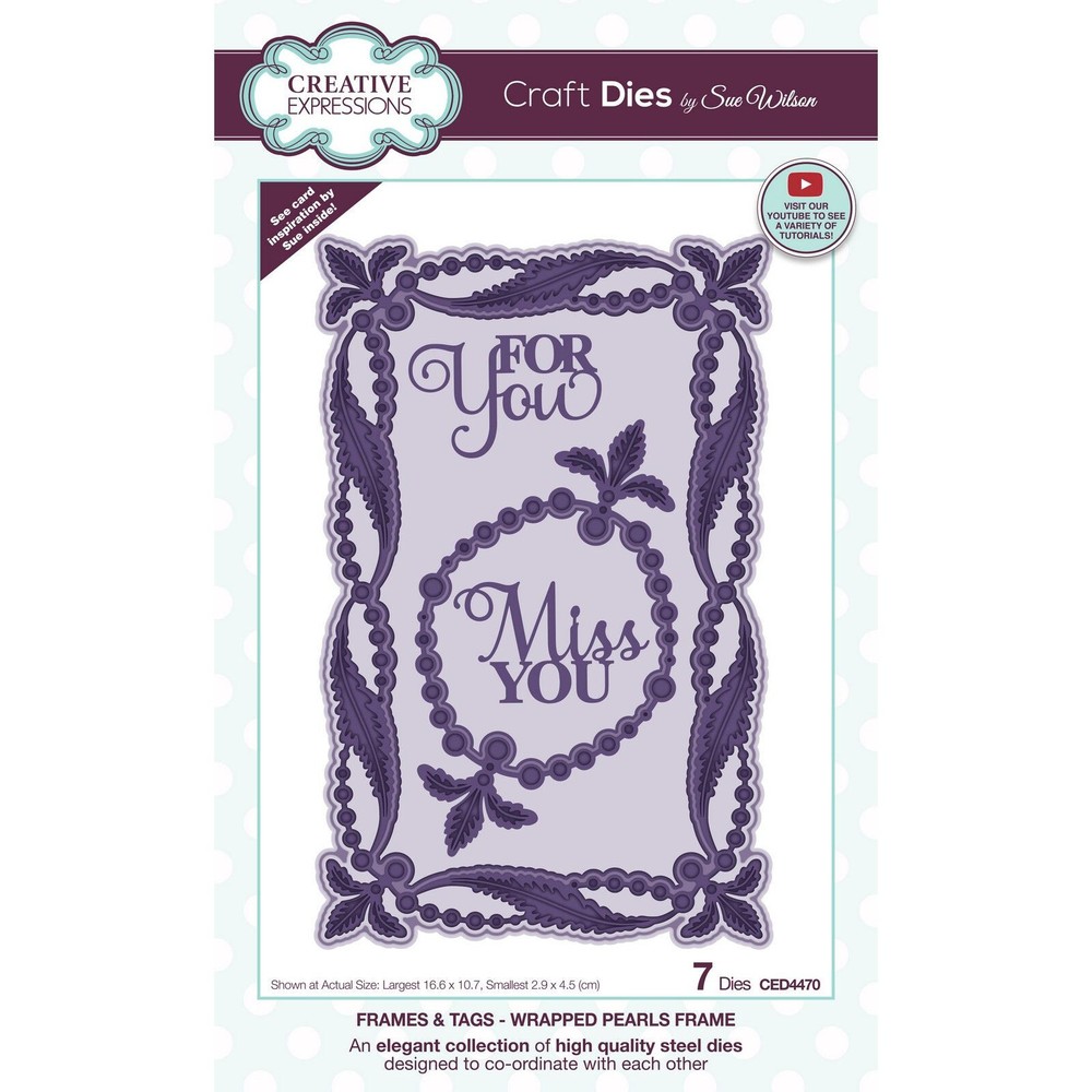 CREATIVE EXPRESSIONS – METAL CUTTING DIE – FRAMES N TAGS – WRAPPED PEARLS FRAME