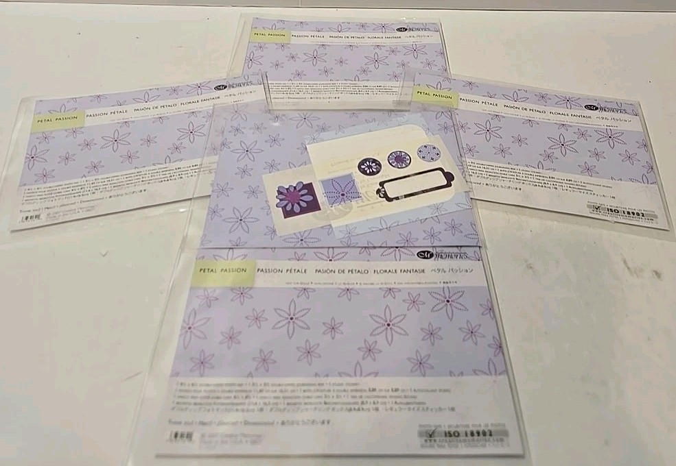 5 Creative Memories PETAL PASSION Double Dip Photo Mat Journal Box Stickers LOT