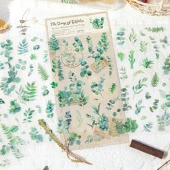 Pressed Flowers PET Flat Stickers Journal Card Seal Resin Art Scrapbook Sticker