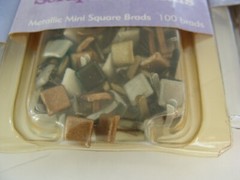 NEW 2005 SEALED Lot of 3 Joann’s Mini Square Brads Brown/Silver/Metallic 100/pkg
