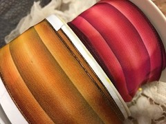 vintage stripe wire ombre acetate rayon 1.5″ ribbon 1yd made in France