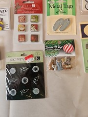 Assorted Scrapbooking Craft Bundle- Brads And Metal Tags
