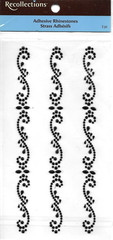 Swirls Swirl Flourish Bling Black Rhinestones Border Recollections Stickers