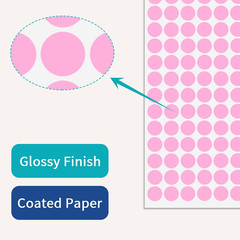 2340 PCS Pink Circle Dot Stickers 1/2″ round Yard Garage Sale Price Stickers Col