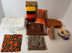 HUGE Halloween Crafting Scrapbooking Lot Paper Fabric Stickers Ribbon Die Cuts