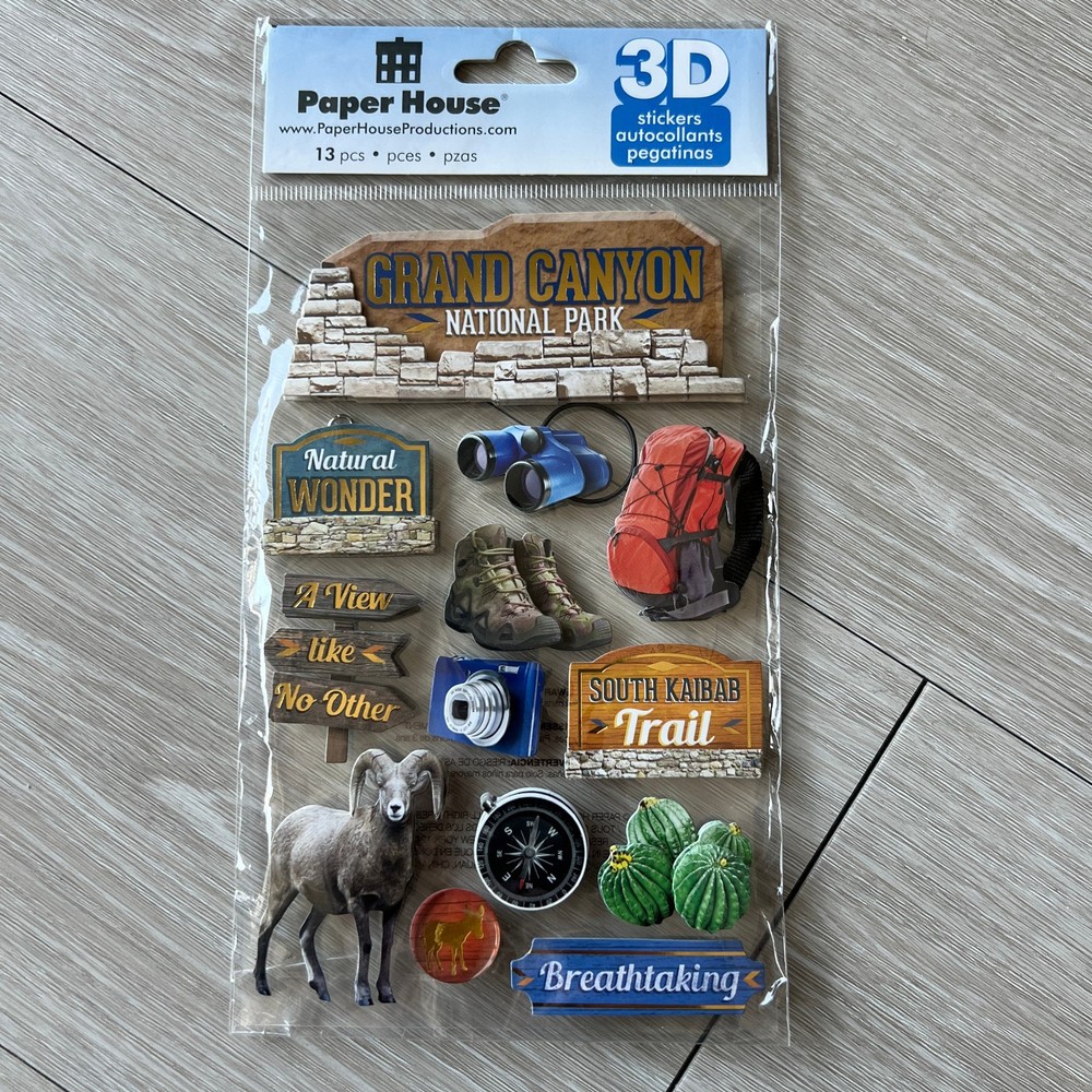 Grand Canyon 3D Stickers Paper House Hiking Scrapbooking Journaling