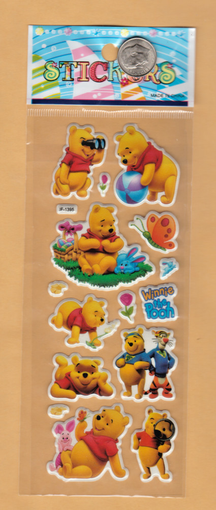 Tigger & Winnie the Pooh Stickers – Pooh Holding Binoculars and Flowers