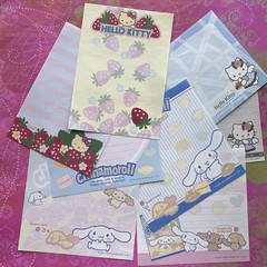 Hello Kitty Sanrio Note Stationery Paper Sheets Strawberry Scratch & Sniff Lot