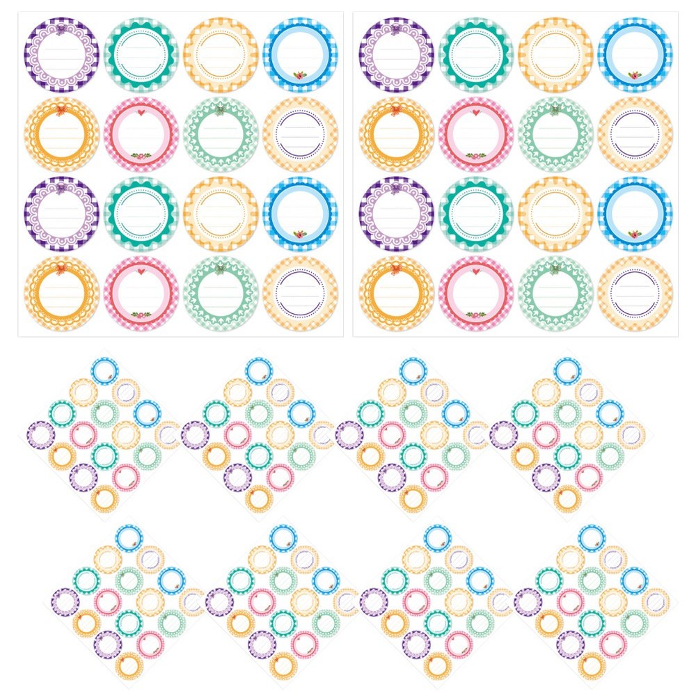 20 Sheets Colorful Waterproof Label Stickers Round Self Adhesive
